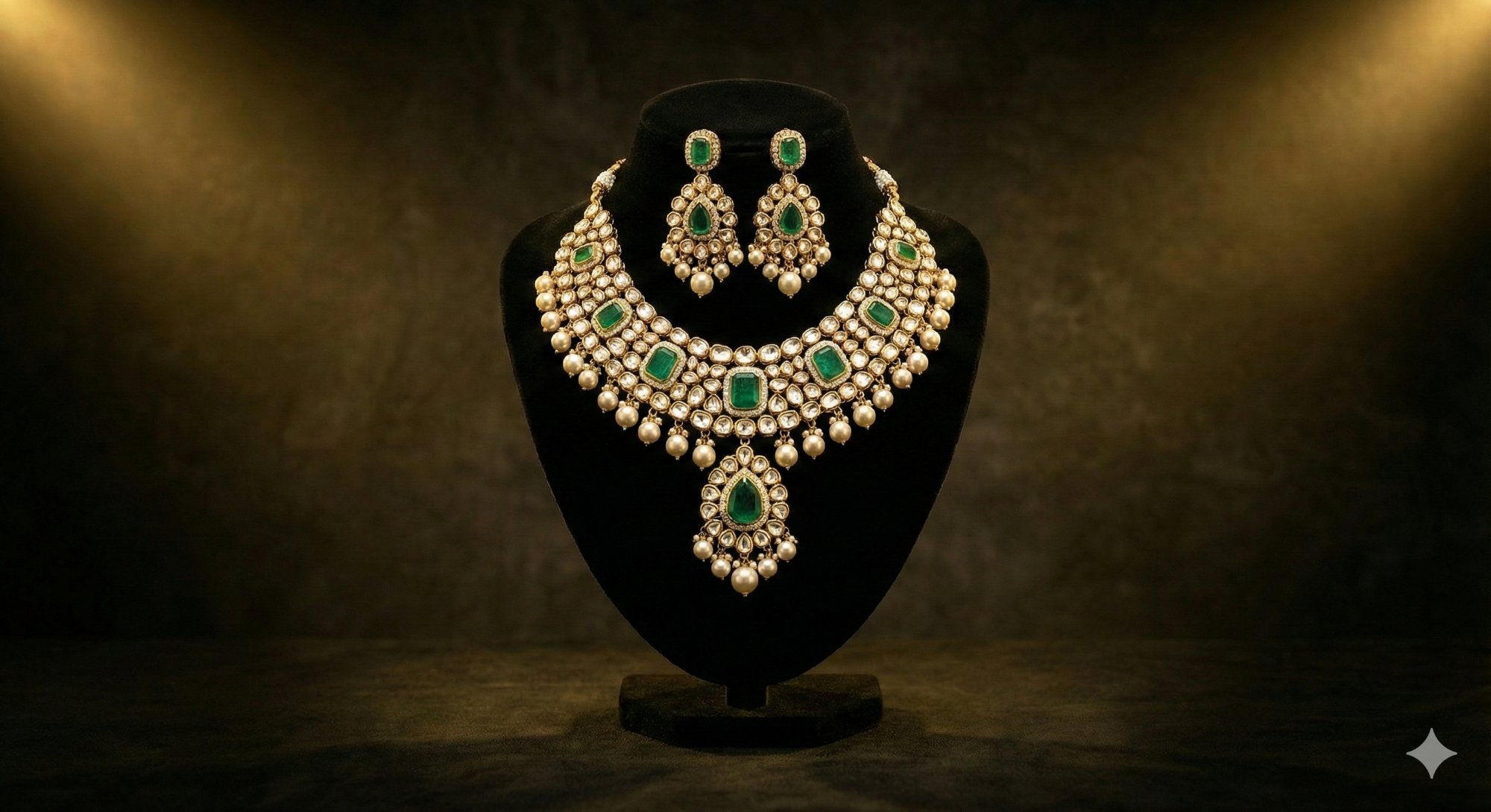 Emerald Kundan Set